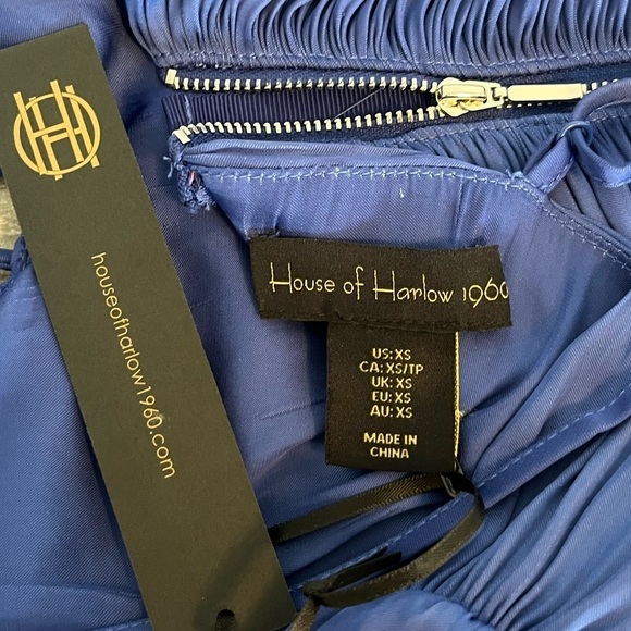 House of Harlow 1960 Bright Blue Pleated Mini Dress Size XS - Picture 13 of 16